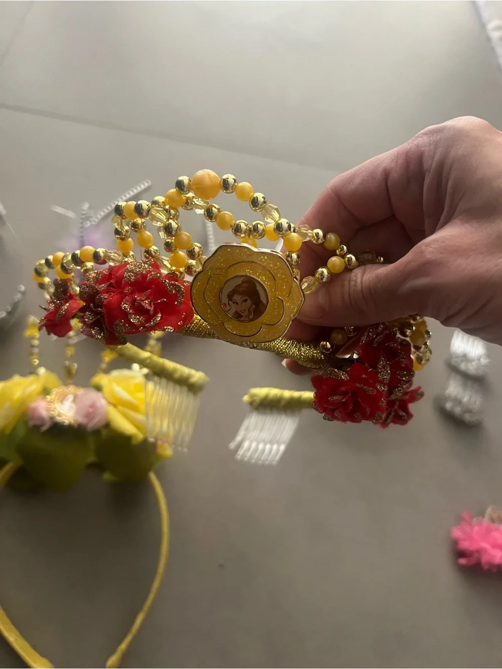 Kids Pink and Yellow Decorative Headbands Set - Unbranded